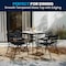 Flash Furniture 31.5" Square Glass Metal Table w/ 4 Metal Chairs TLH-0732SQ-017CBK4-GG - alternate 6
